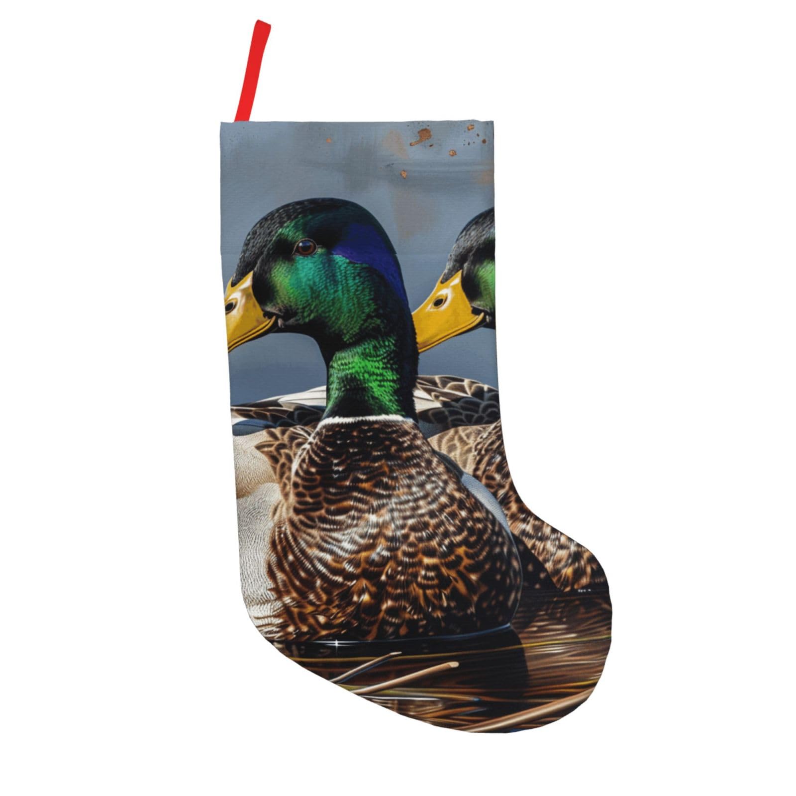 Wild Mallard Ducks Printed Christmas Stockings 18 inch - Festive Decorations and Personalized Gift