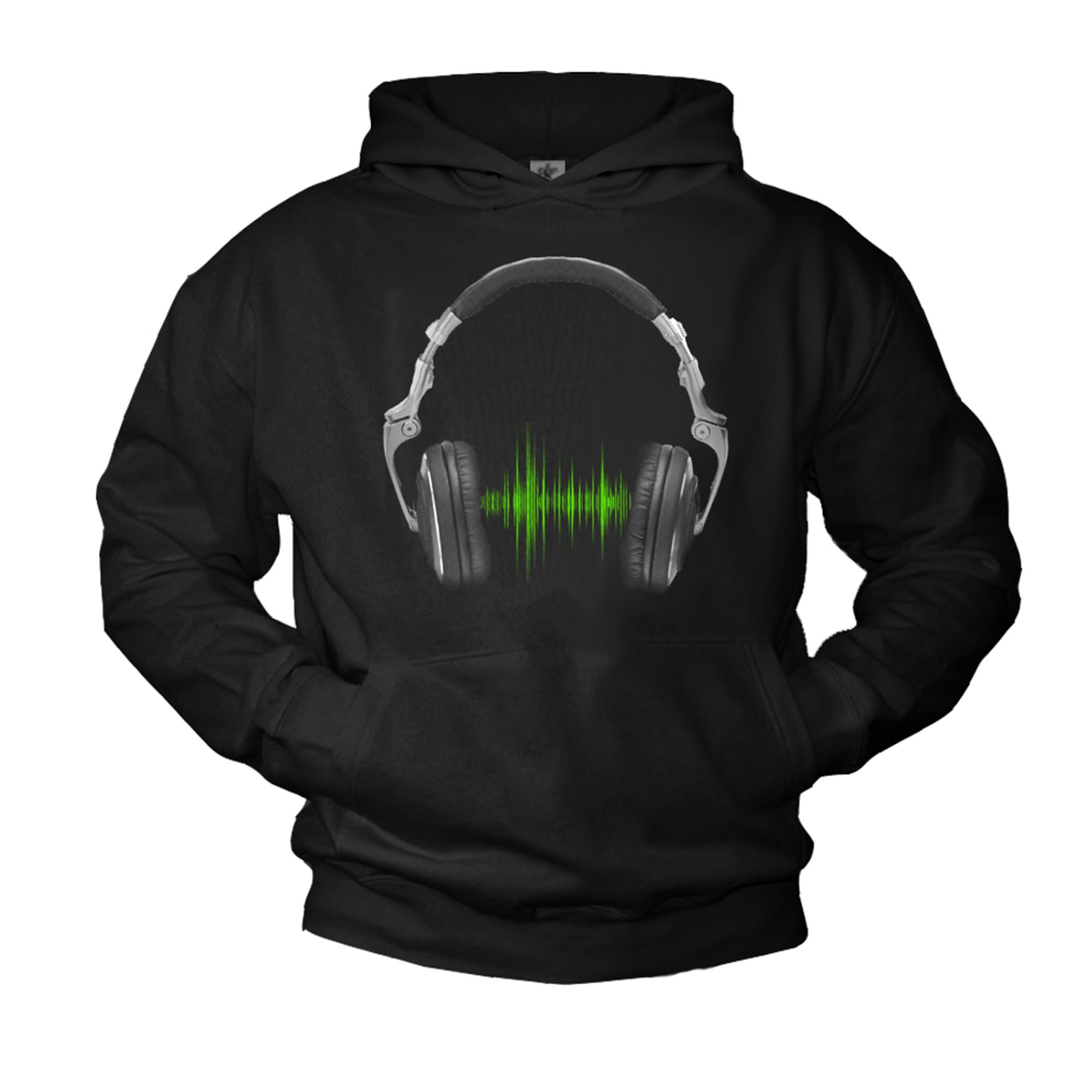 MAKAYA Hoodie Musica Stampa Cuffie Headphones Swag Hipster Pullover Sweatshirt Felpa con Cappuccio