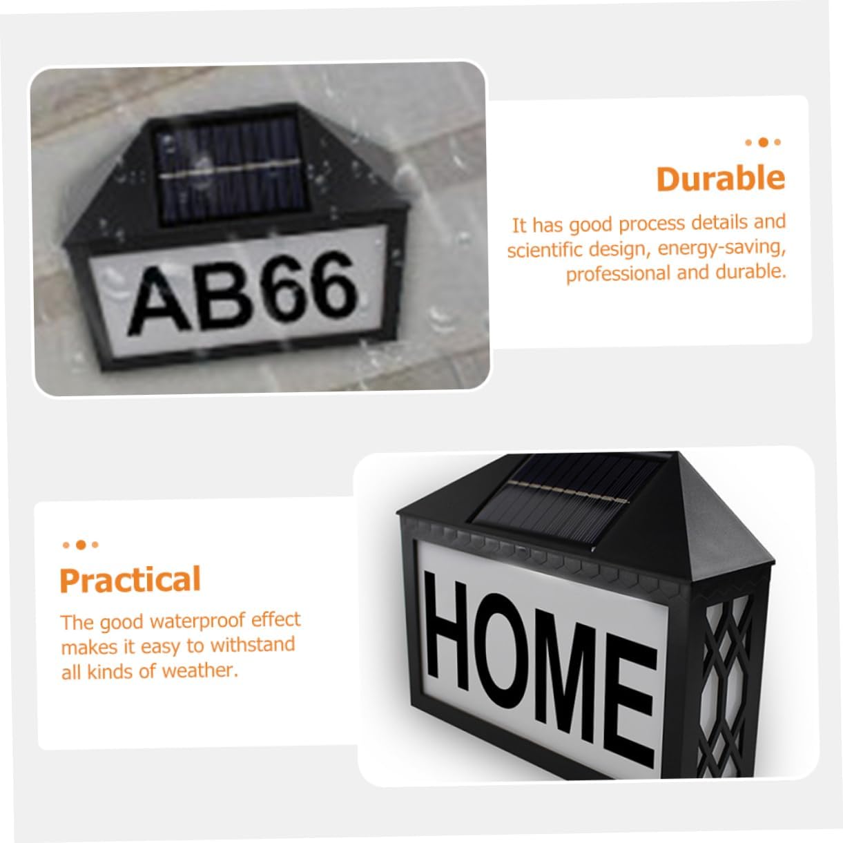 Mikikit Solar House Number Light Sign Led Address Plaque with Durable Material Energy-efficient Solar Lamp for Home Exterior for Nighttime Visibility