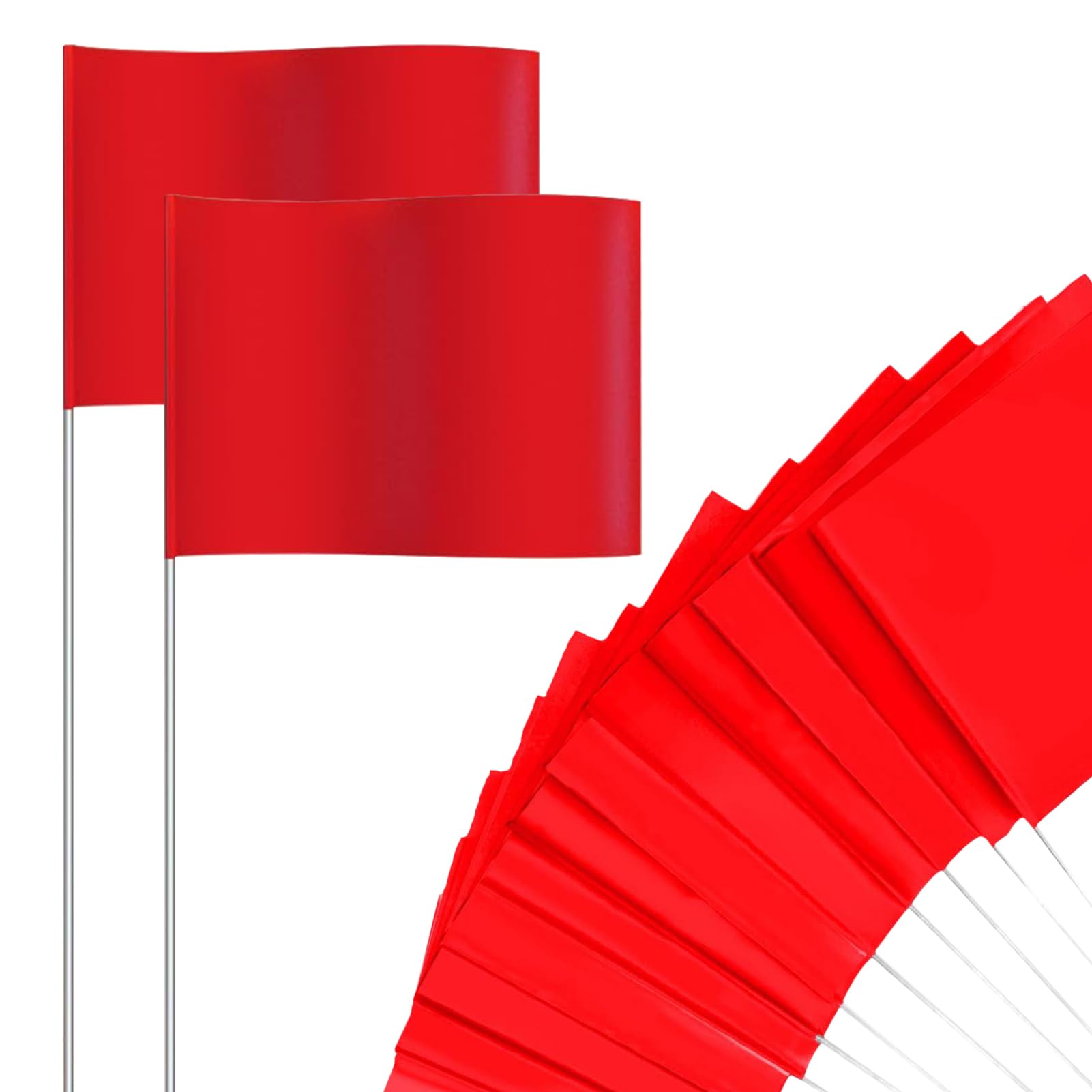 Markierungsflaggen | Fluoreszenzflaggen | Markierungsflagge | 100 Stücke Landschaftsbestandsflags | Geeignet Für Das Abstandsmessrad | Banner Mit Hoher Sichtbarkeit Für Landschaften Gärtner Outdoor Gr