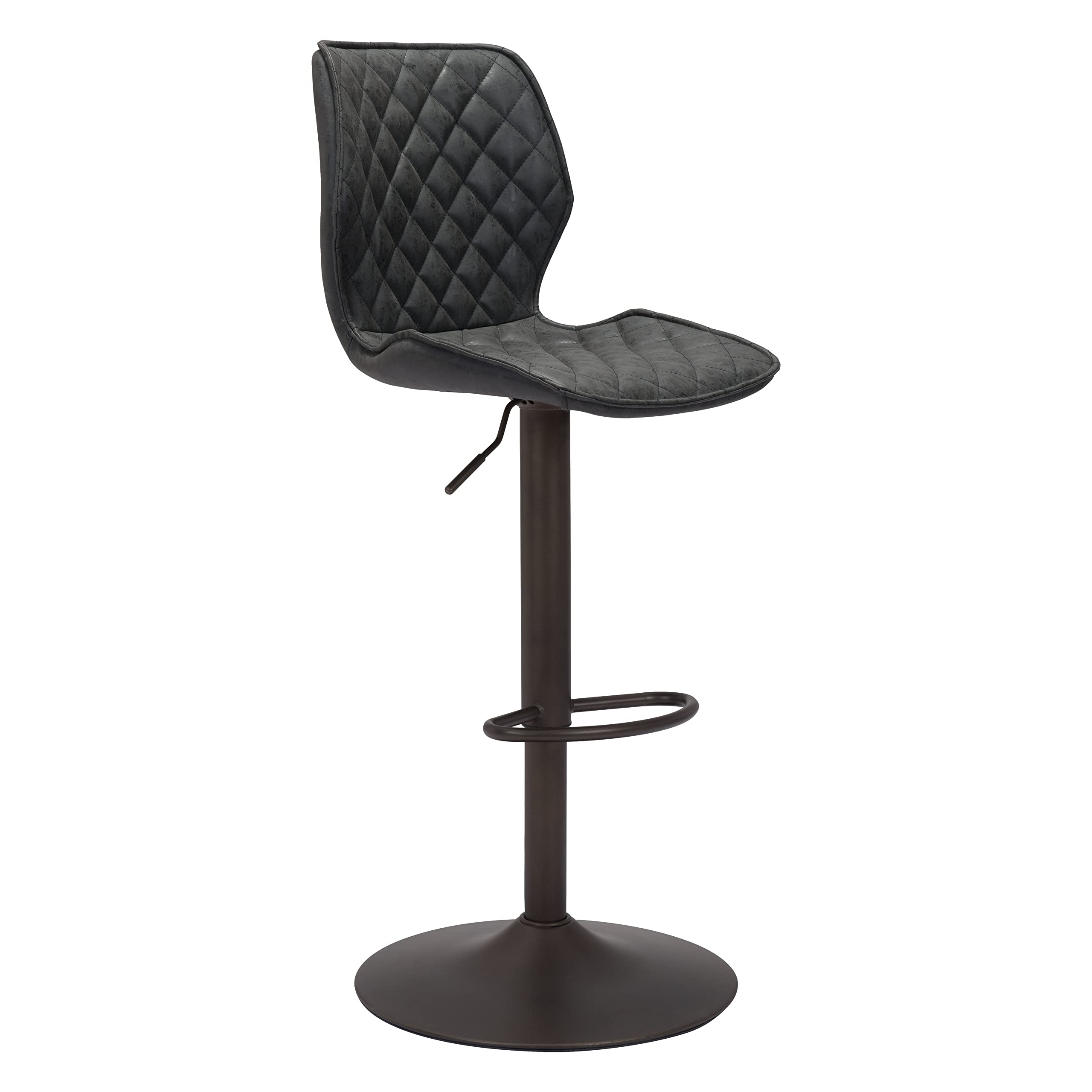 Zuo Modern Seth Bar Chair, Vintage Black, Black