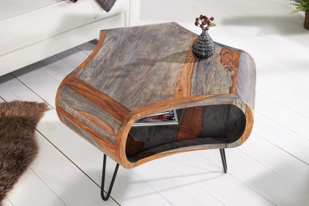 Couchtisch ORGANIC LIVING 70cm - schwarz natur - Sheeshamholz