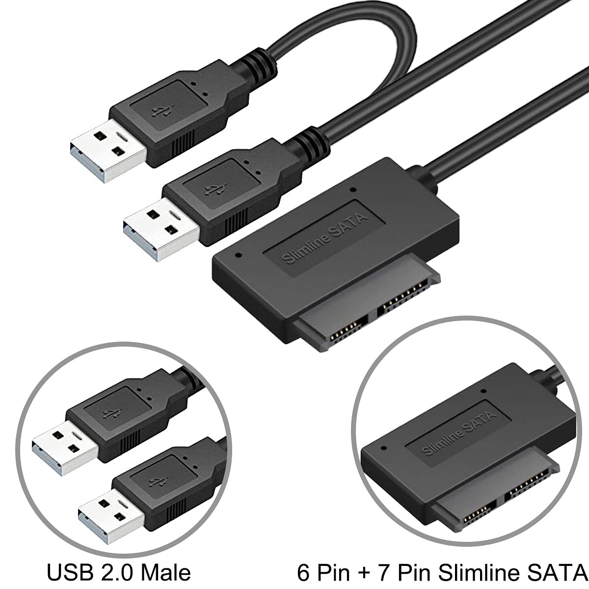 Amazon.co.jp: Xiatiaosann USB 2.0 13ピン7+6 スリムラインSATA
