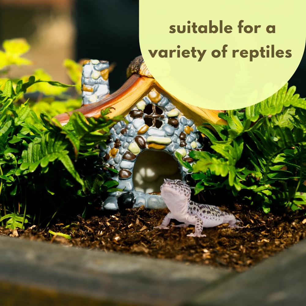 Garden Mile Casa de rana para estanque de jardín, accesorio de terrario de reptiles, escondites y cuevas de reptiles, casa de sapos, accesorios para reptiles, escondite de estanque grande, cueva