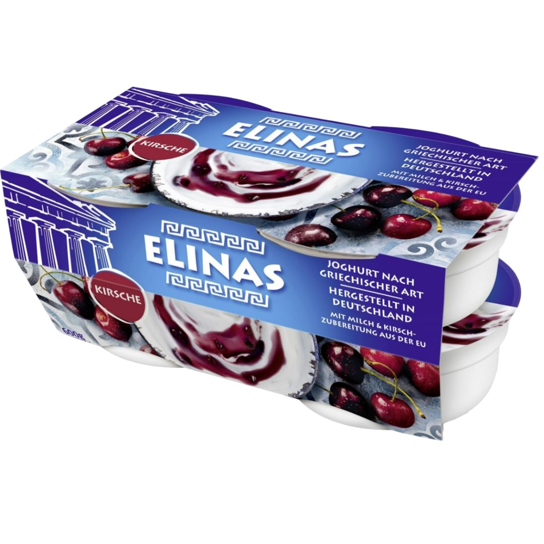 Elinas Joghurt nach griechischer Art Kirsche 600 Gramm x 4 Stück