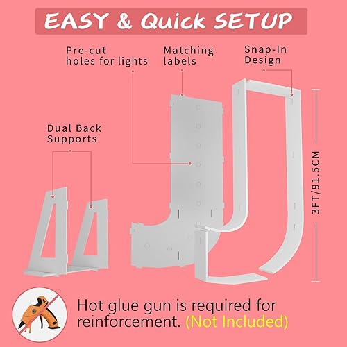 Vista 61 de Marco de números iluminados de 4 pies precortado, números de marquesina gigante, números 7, números de mosaico para globos, decoraciones de Número