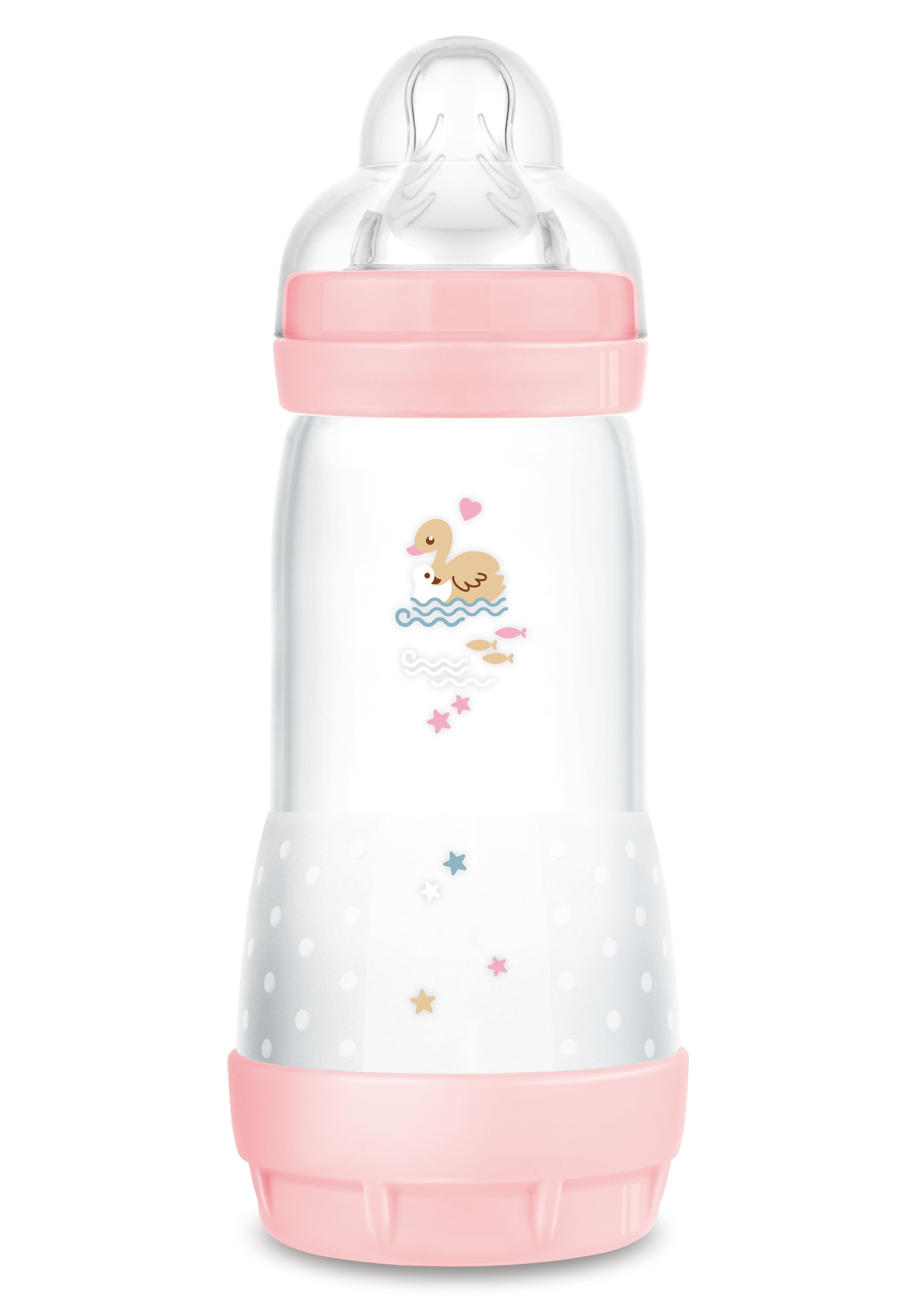 MAM Biberon Easy Start 320 ml, Biberon anticolica per allattamento misto, Riduce le bolle d'aria e il rischio di coliche, Accessori neonati 4+ mesi autosterilizzanti e con tettarella misura 3, Lilla