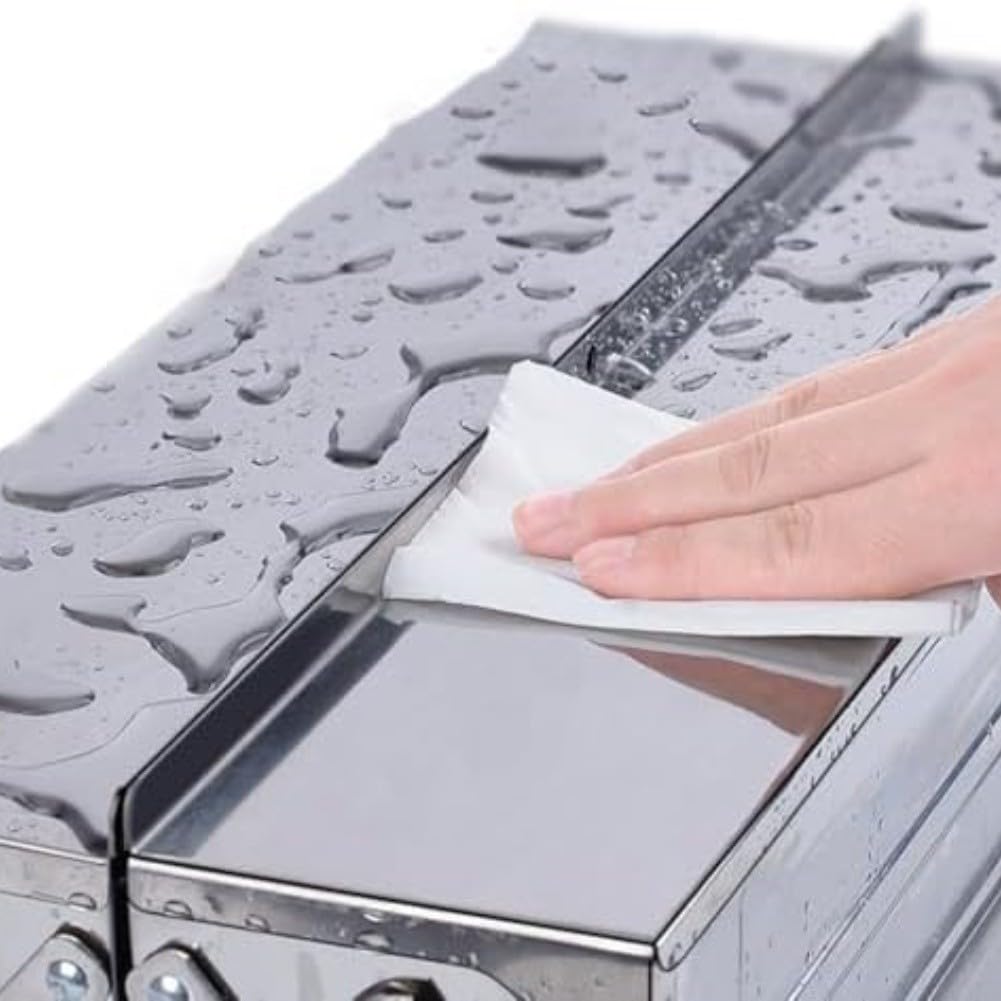 Caja de herramientas de metal de tres capas, multifuncional plegable montado en vehículo taller de almacenamiento de acero inoxidable engrosado de grado industrial (A)