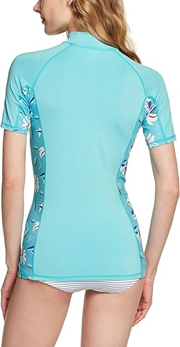 Miniatura 2 de TSLA - Camiseta de protección para natación de manga corta con protección UV SPF UPF 50+ para mujer