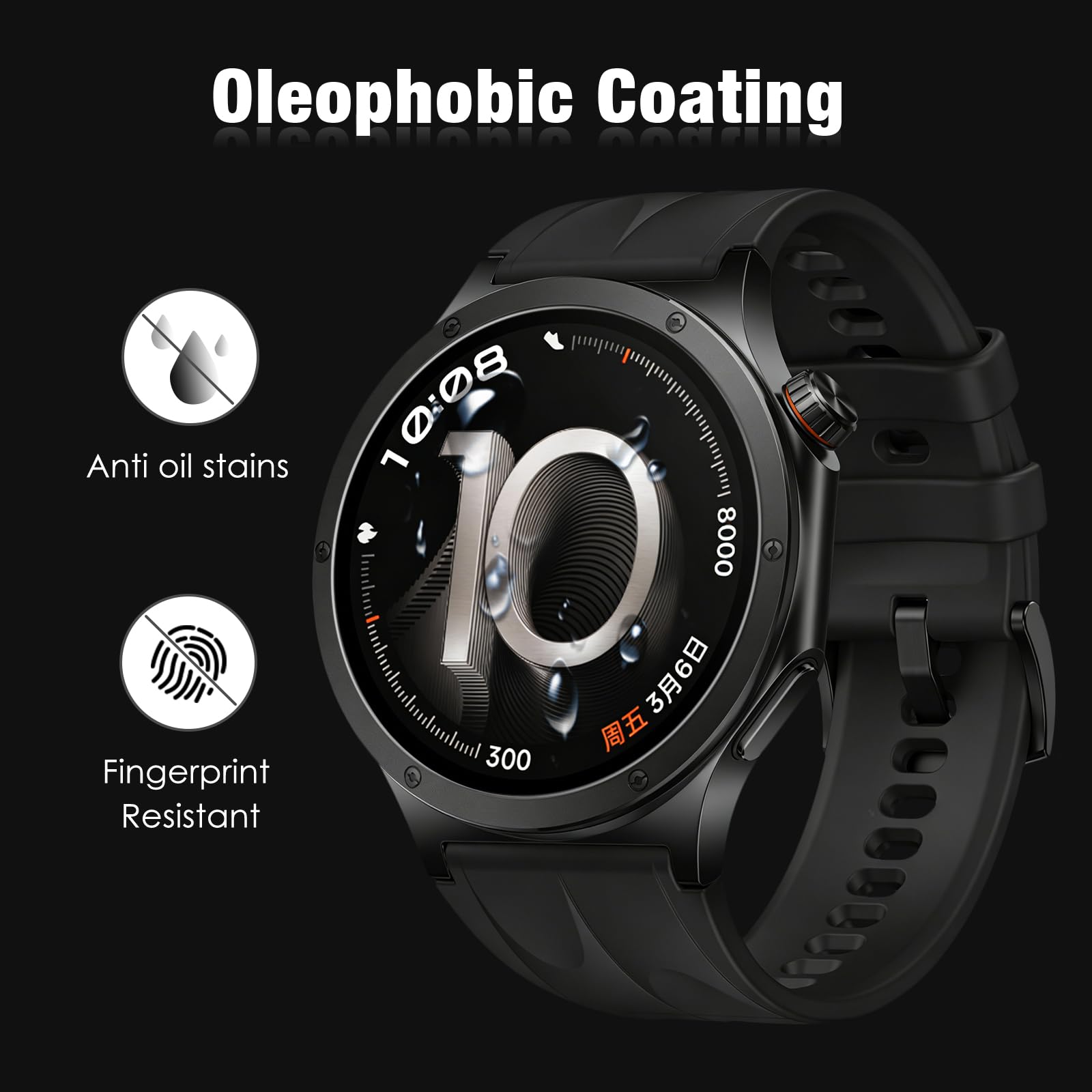 ivoler Zestaw 4 folii ochronnych ze szkła hartowanego do Oppo Watch X3 / OnePlus Watch 4, bardzo wytrzymałe szkło 9H, odporne na zarysowania, HD przezroczyste, bez pęcherzyków powietrza