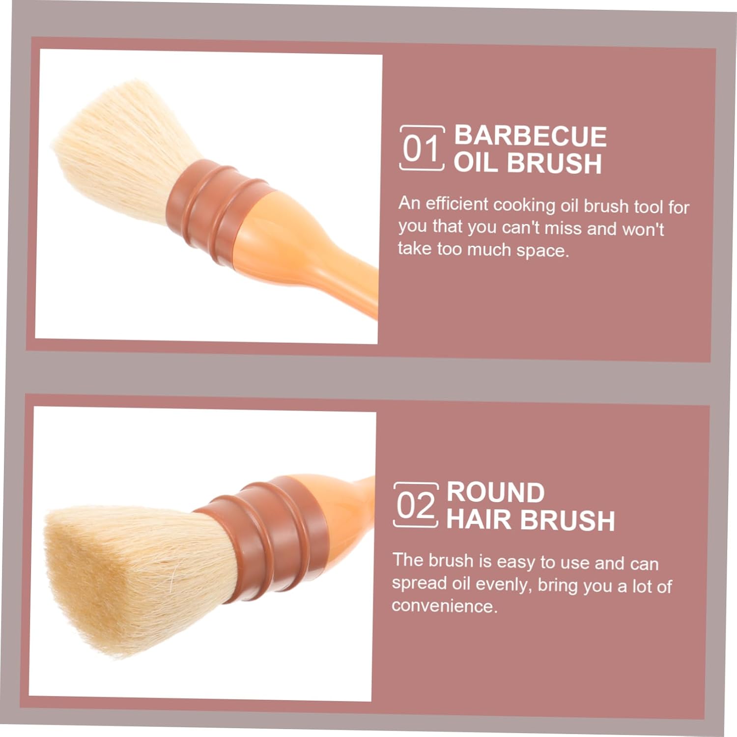 ibasenice Oil Brush Pastry Brush Sauce Hot Meat Food Brush Basting Cooking Grill Dish Charcoal Baster Brush