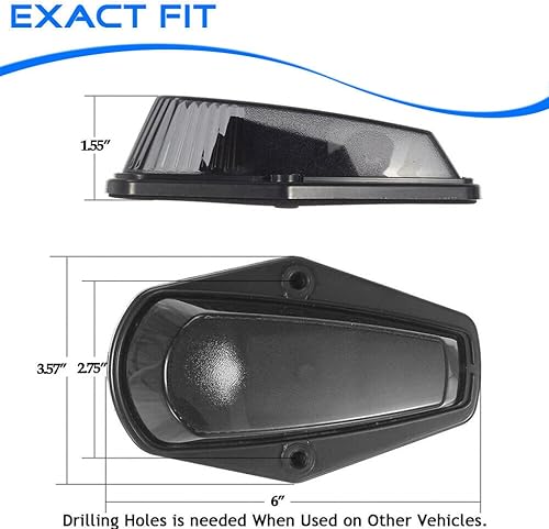 Miniatura 4 de 5 luces marcadoras de cabina para techo, cubiertas de lente negras + bombillas LED blancas 194 168 T10 compatibles con Ford F150 F250 F350 1973-1997