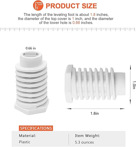 Miniatura 4 de Beaquicy 49621 AP4295805 - Pies niveladores para secadora – Repuesto para secadora Whirlpool Ken-more – Paquete de 4
