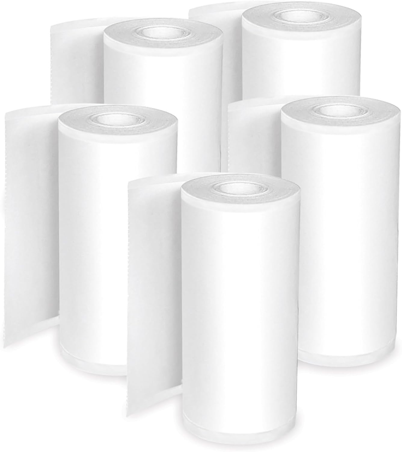 Core Innovations Thermal Printer Paper Bundle – 5 Rolls (3 Self-Adhesive Sticker Rolls + 2 Thermal Paper Rolls) for Wireless Portable Printer, Photos, Labels & Crafts, White - Image 2