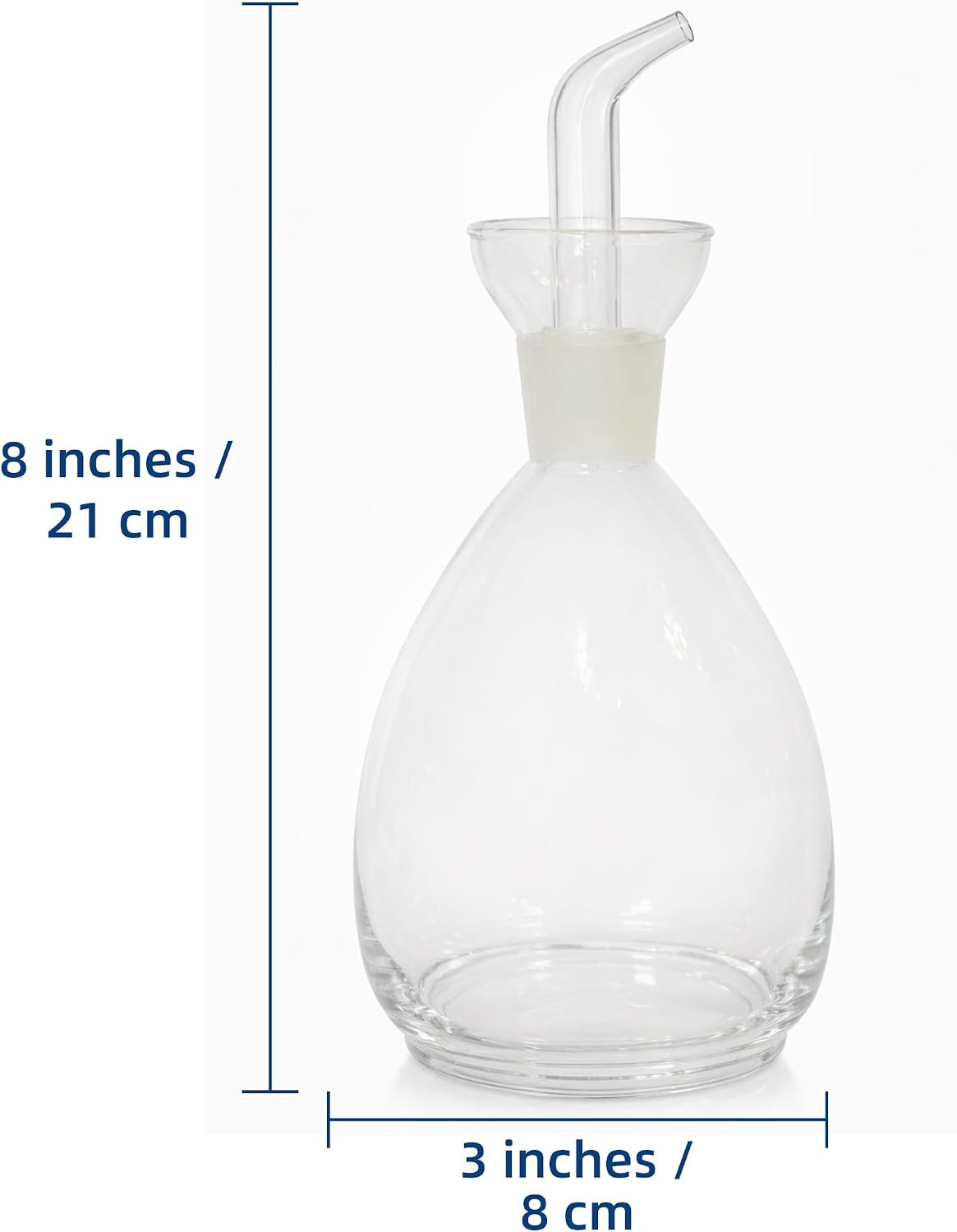 Oil and Vinegar Dispenser, Glass Bottle Cruet with Pourer and Funnel in a special protected case, Drip Free, Dishwasher Safe Olive Oil Pot, Carafe, Decanter for Kitchen, 13.5 oz / 400 ml