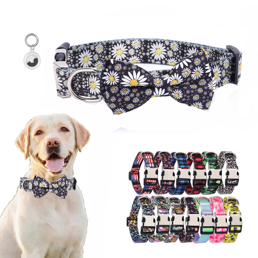 3 Packs Adjustable Dog Collars With Puppy Buckle, Patterned For Small Medium Large Dogs M