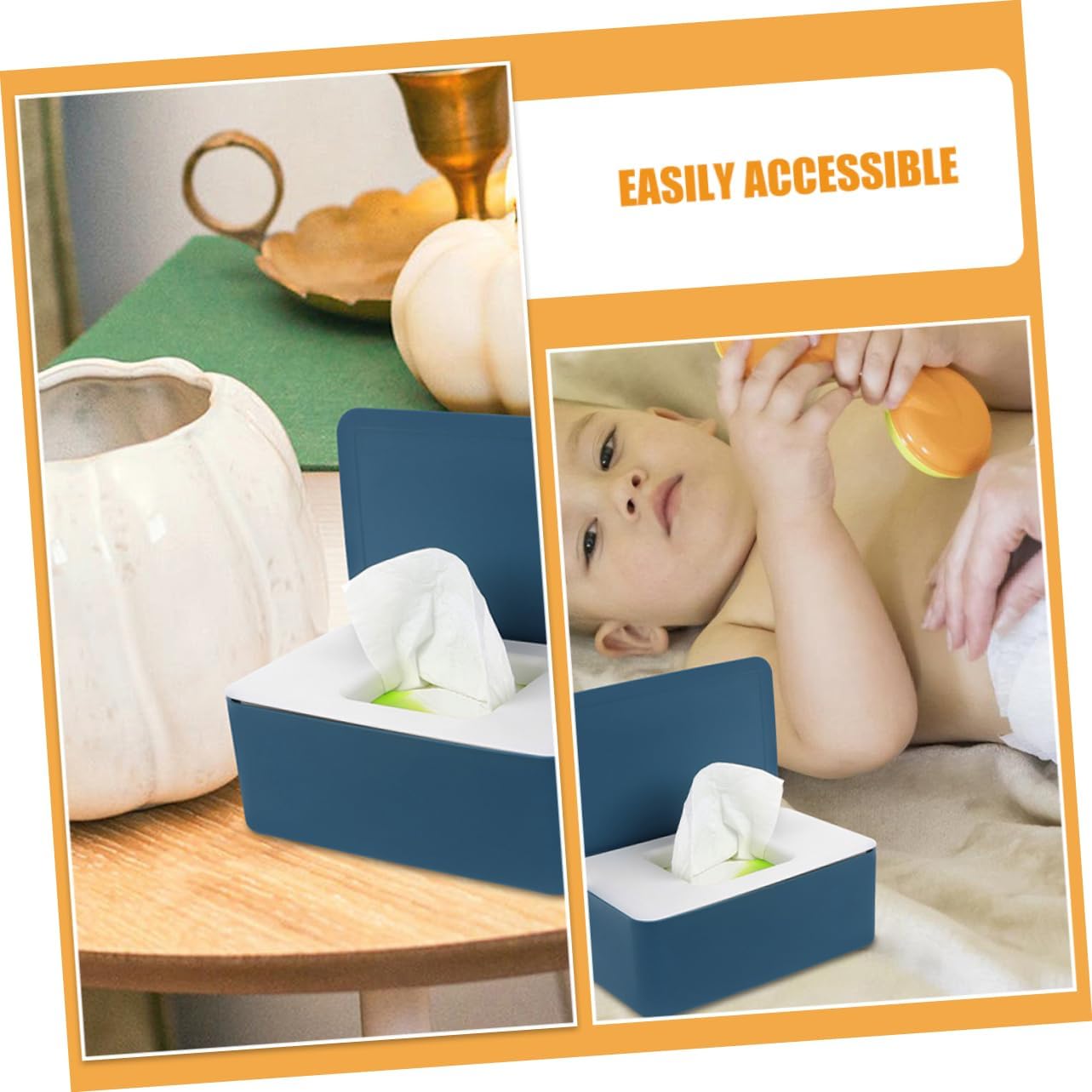HEMOTON 2pcs Portable Wipes Storage Box Lightweight Travel Tissue Holder for Car and Outdoor Use Nonslip Base for Easy Access Versatile Wipes Dispenser for Diapers Tissues and Masks