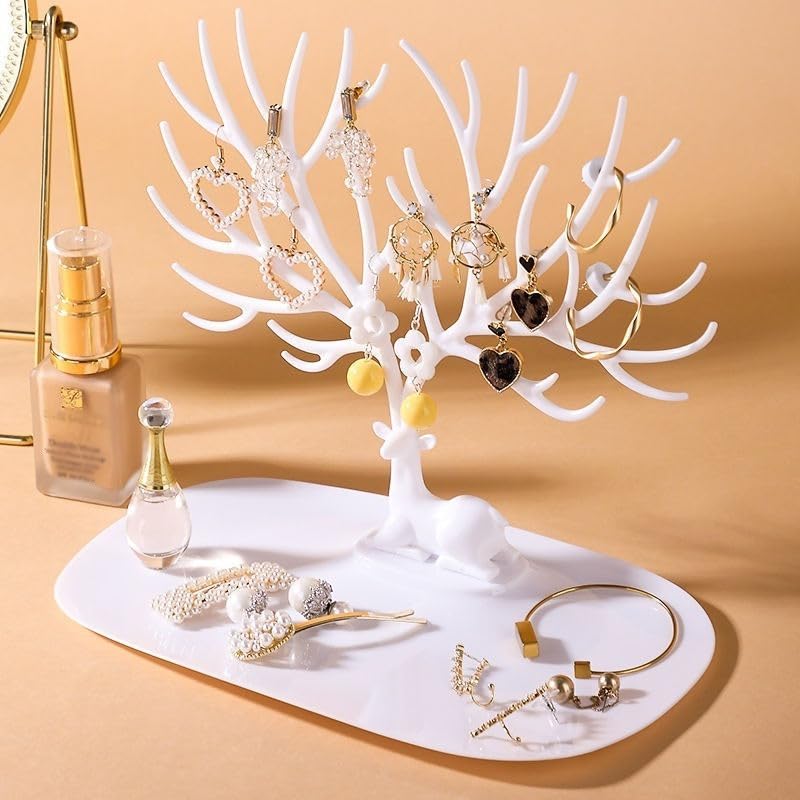 Porta Joia Arvore Porta Bijuterias Alce Organizado de Anéis e Colar Linha Premium M5 Armarinhos