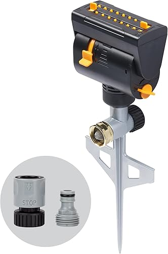 Miniatura 7 de Melnor 65131AMZ MiniMax Turbo - Aspersor oscilante, 372 metros cuadrados, ajustable en 4 direcciones, paquete de conexión rápida, negro, amarillo
