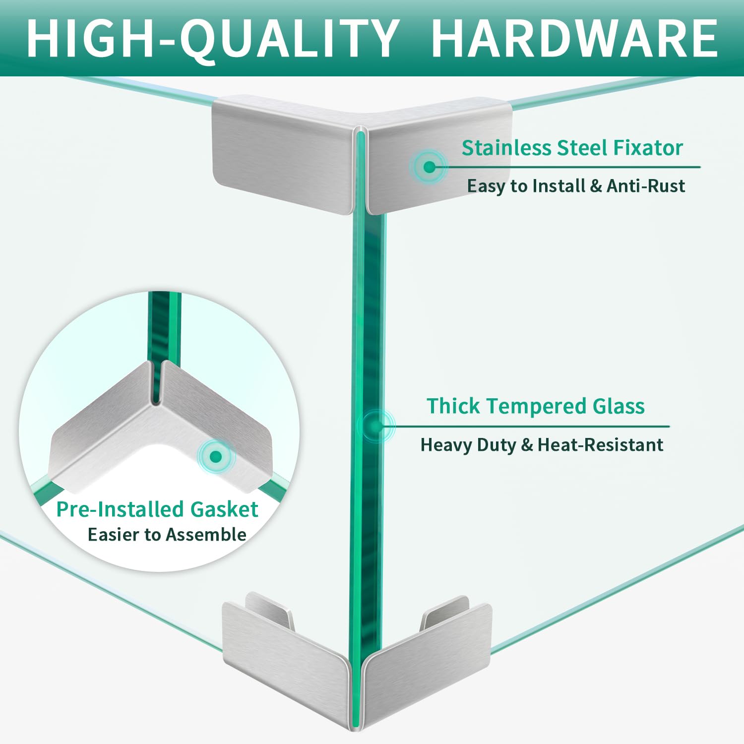 Pariplus Fire Pit Wind Guard - 30.7" x 11.8" x 5.9" Rectangular Fire Pit Glass Wind Guard for Outdoor Fire Pit Table, Thick & Durable Tempered Glass w/Hard Aluminum Corner Brackets, Easy Assembly