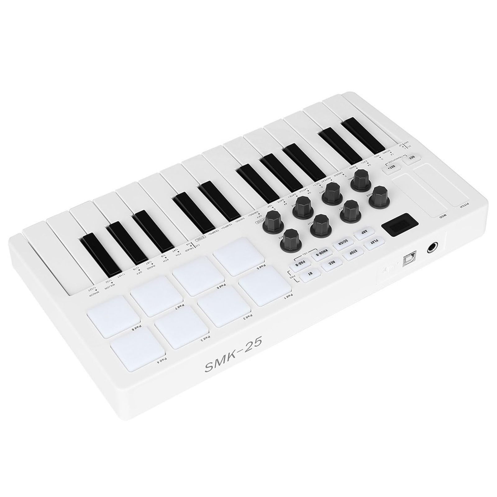 Tastiera portatile a 25 tasti con tasti dinamici e plug-and-play per studio/viaggio musica tastiera illuminazione