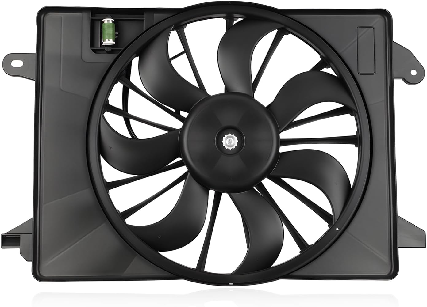 621-526 Radiator Cooling Fan Fit for Dodge Charger 2010-2017, for Dodge Challenger 2.7L 3.5L 6.1L 6.4L 2009-2018, for Chrysler 300 2009-2018 Replacement Radiator Fan Assembly 68050129AA 622550