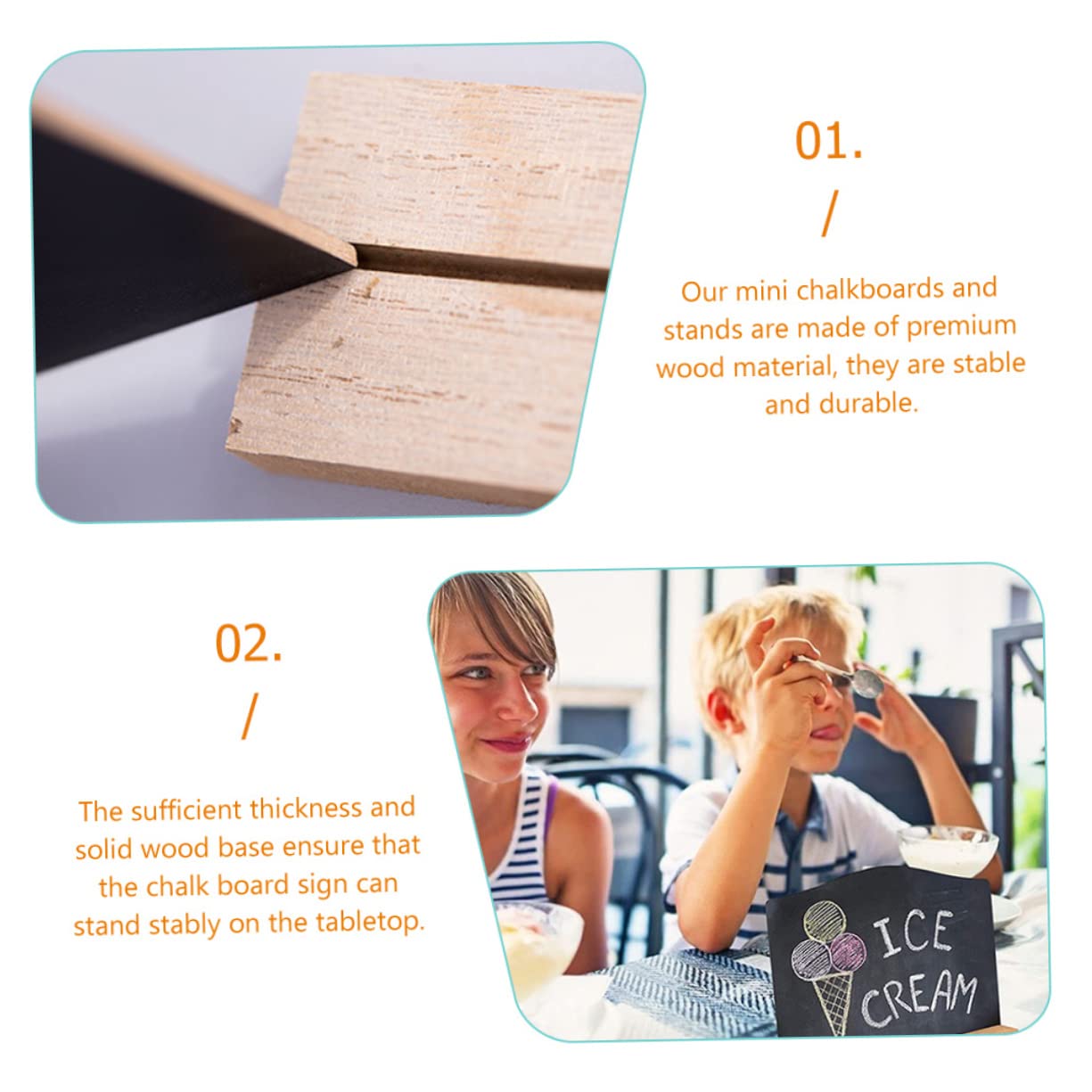 Holibanna 12Pcs Double Sided Mini Blackboard Signs with Sturdy Easels for Weddings Cafes and Events Tabletop Chalkboard Tags