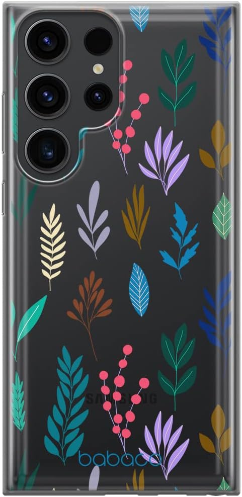 Babaco ERT Group Mobile Phone case for Samsung S23 Ultra Original and Officially Licensed Pattern Plants 012 optimally adapted to The Shape of The Mobile Phone, case Made of TPU