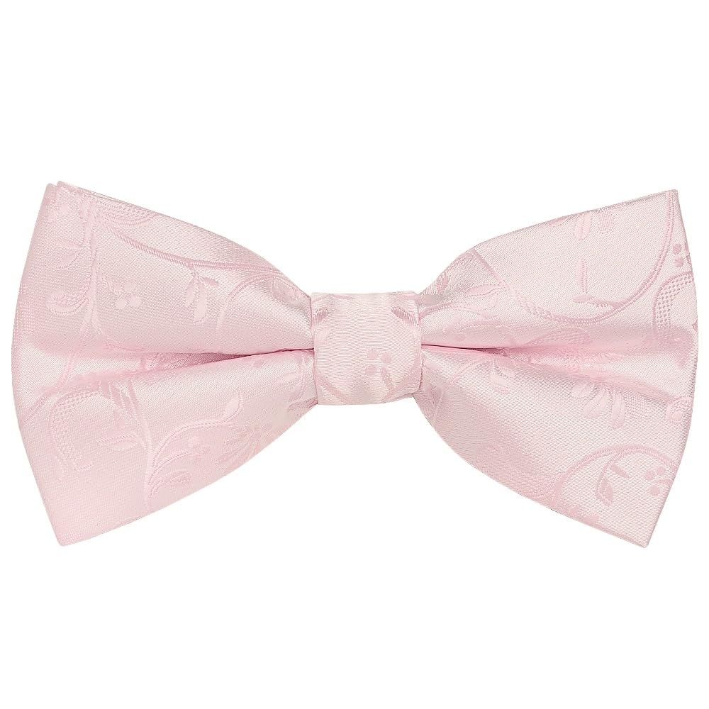 Ties R Us Boys Pink & Blush Pre Tied Blush Pink Floral Bow Tie Age 18 Months-3 Years