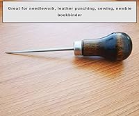 Vista 4 de ZLKSKER Wooden Handle Scratch Awl for Leather Punch Hole or DIY Handmade (Gourd Awl) -1pcs