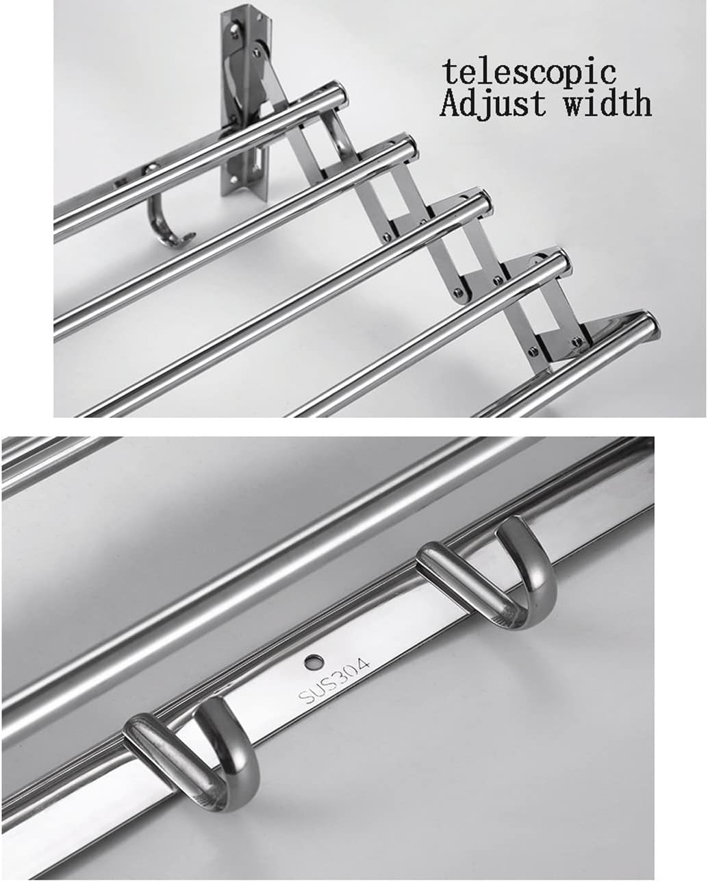 This Drying Rack Clothing Foldable Laundry Wall Mount Clothes Hanger s for Indoor Balcony Room,Silver-40cm/15.7in Silver 40cm/15.