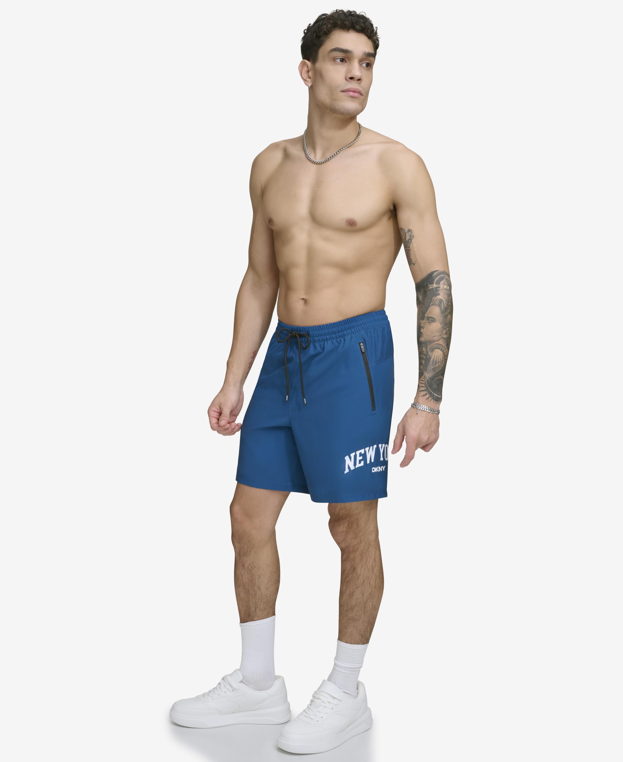 DKNY Stretch Quick Dry Volley UPF 40+ Protection Swim Trunk Maillot de Bain Homme (Lot de 1)