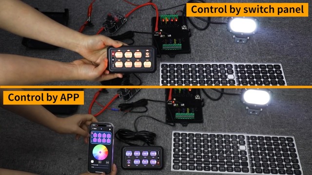Amazon.com: Bzgnl RGB 12 Gang Switch Panel,12-24V Bluetooth APP