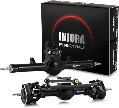 INJORA +4mm Planet Axles with Double Joint Shafts for Axial SCX24, Black