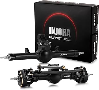 INJORA +4mm Planet Axles with Double Joint Shafts for Axial SCX24, Black