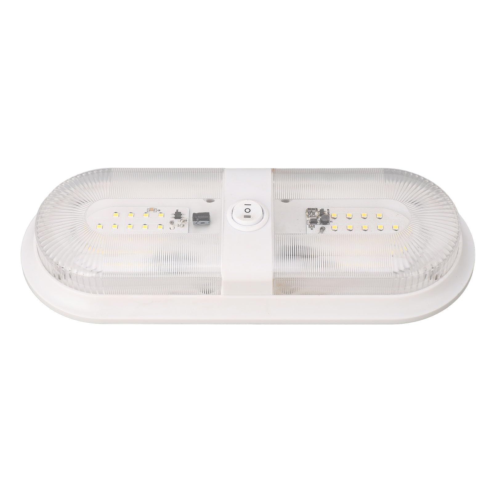 Plafoniera per, Plafoniera a Doppia Cupola 560LM 10-24V, Plafoniere per Bianche 4000-4500K con Interruttore, per Rimorchio Barca Auto Roulotte