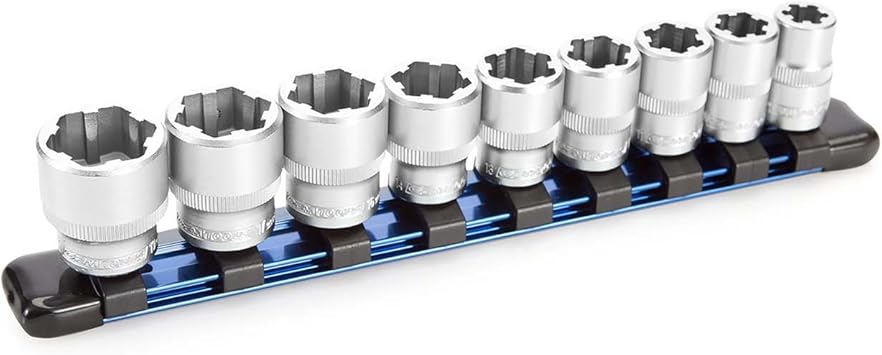 OEMTOOLS 22967 9 Piece Nut Busting Bolt Extractor Socket Set - 3/8" Drive Metric