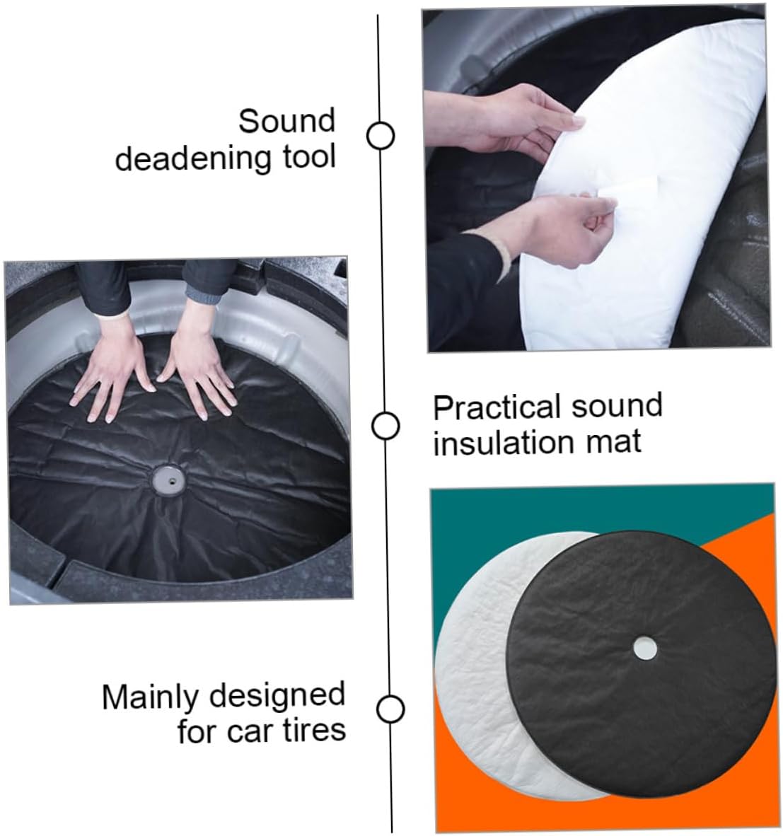 Healifty Spare Tire Sound Insulation Mat 28.3X28.3 Inch Universal Foam Noise Dampening Pad for Car Trunk Rear Storage Compartment