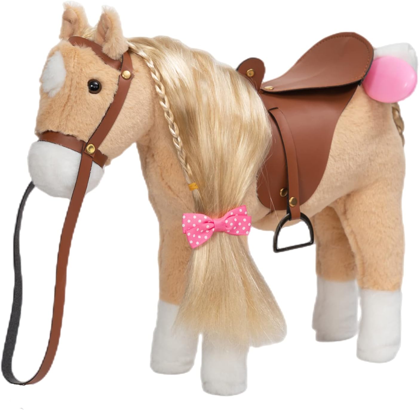 HollyHOME Palomino Horse Stuffed Animal Pretty Pony Plush Toy Pretend Play Horse 11