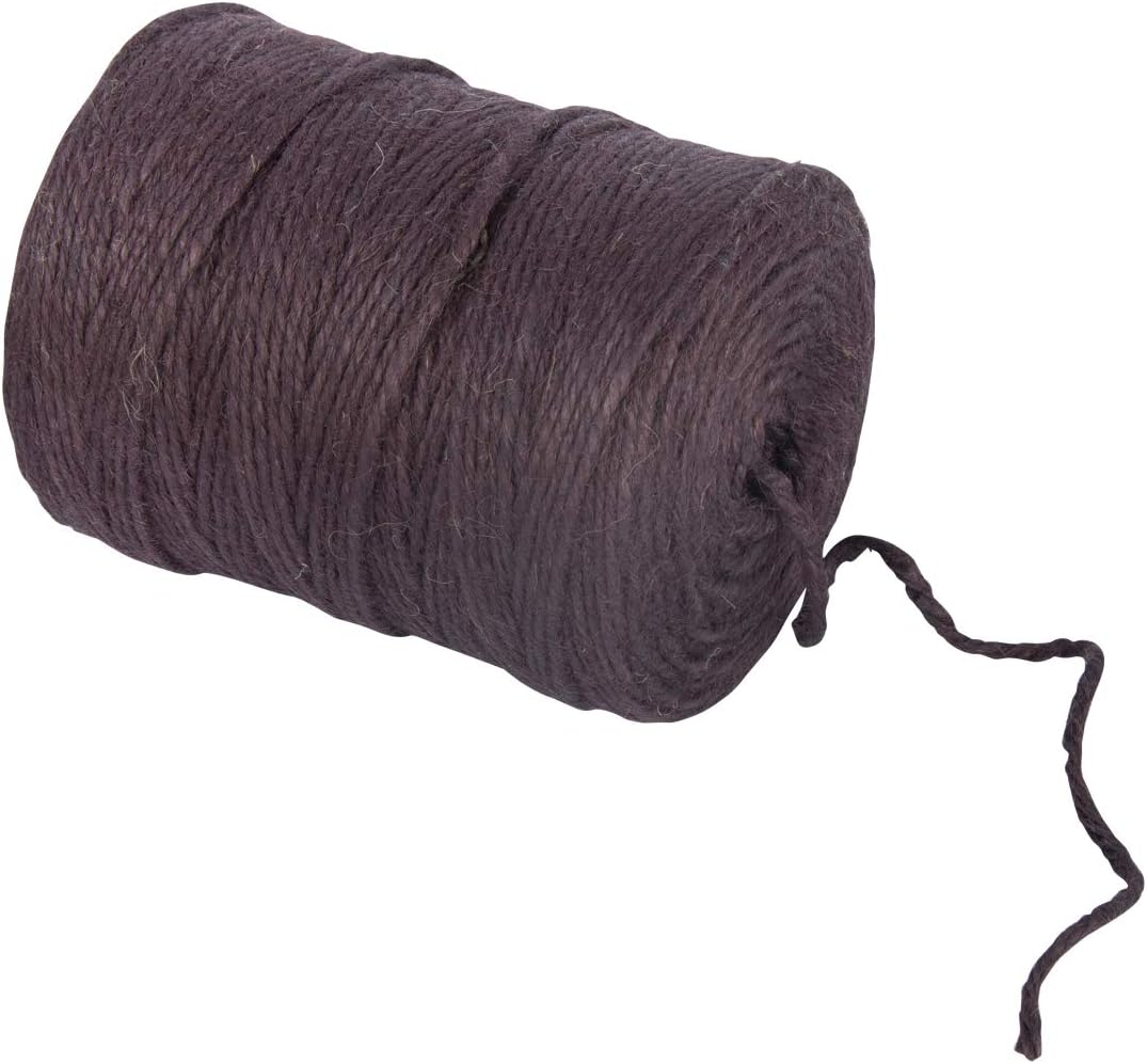 Rayher 4-Fold Natural Jute Thread, for Decorations and Gardening Work, Dark Brown 3.5 mm, 280m Spool