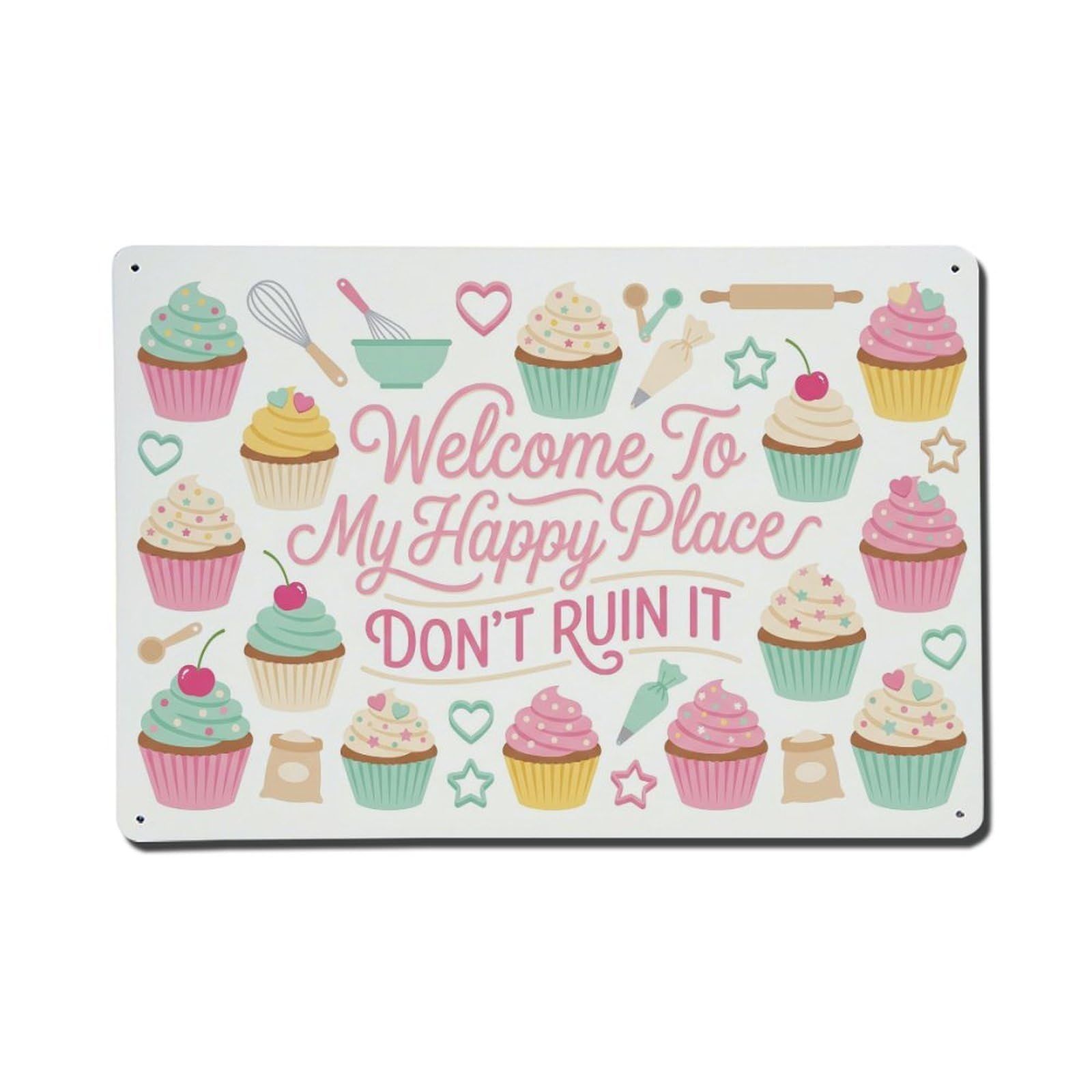 Cupcake Sweet Bakery Humor Metal Tin Sign Plaque Wall Decor for Cafe, Club Bar, Office, Home Garden Metal Poster 8x12Inch