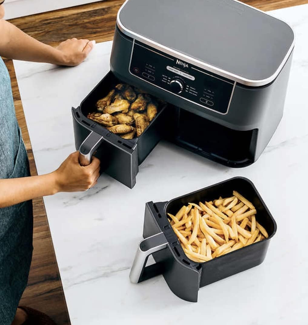 Ninja Foodi 6in1 10qt. XL 2Basket Air Fryer with DualZone Technology. AD350CO. Basket Air Fryer with 2 Independent Frying Baskets, Match Cook  Smart Finish to Roast, Broil, Dehydrate  More for