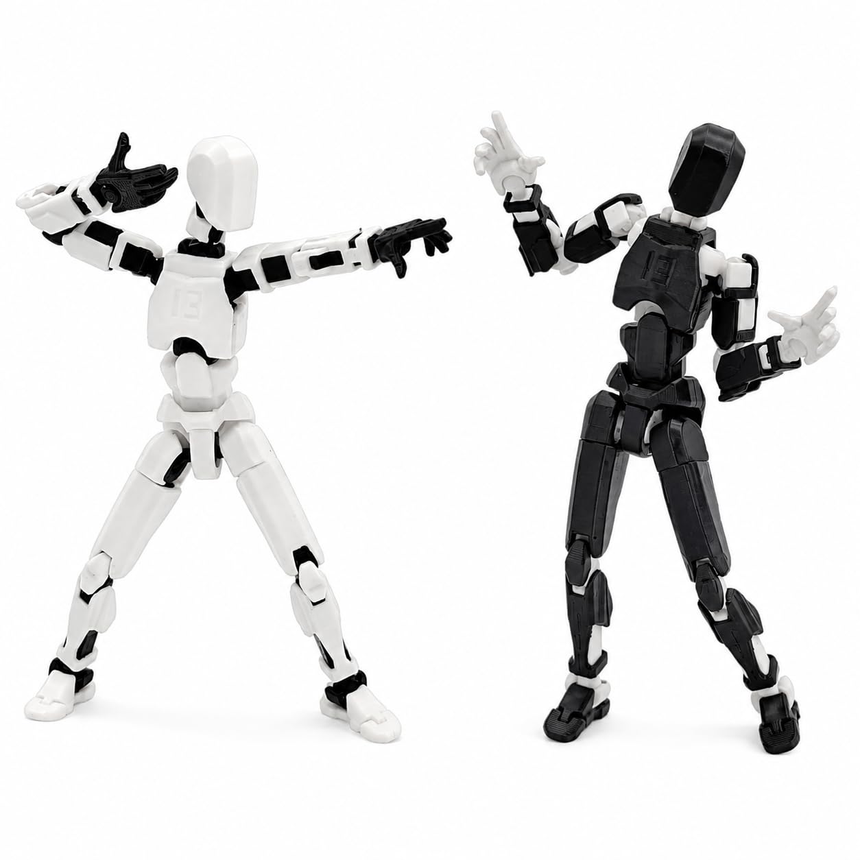 HEYNZ Fully Articulated Action Figure | 3D Printed Robot Assembly Kit | 5.4 Inch Multi-Jointed Movable Toy for Stop Motion Animation, Desk Decoration & Gifting, Black and White Armour, Combo-image-45