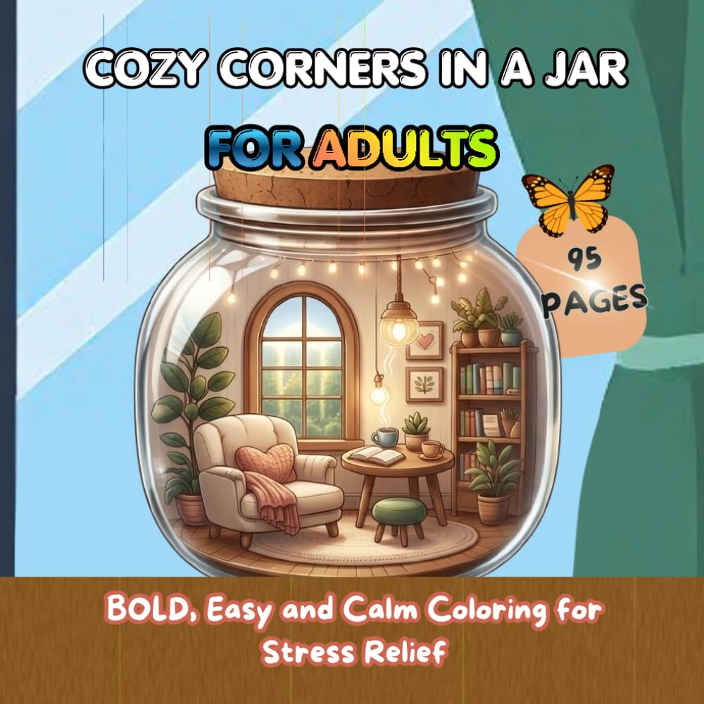 COZY CORNERS IN A JAR FOR ADULTS: BOLD, Easy and Calm Coloring for Stress Relief