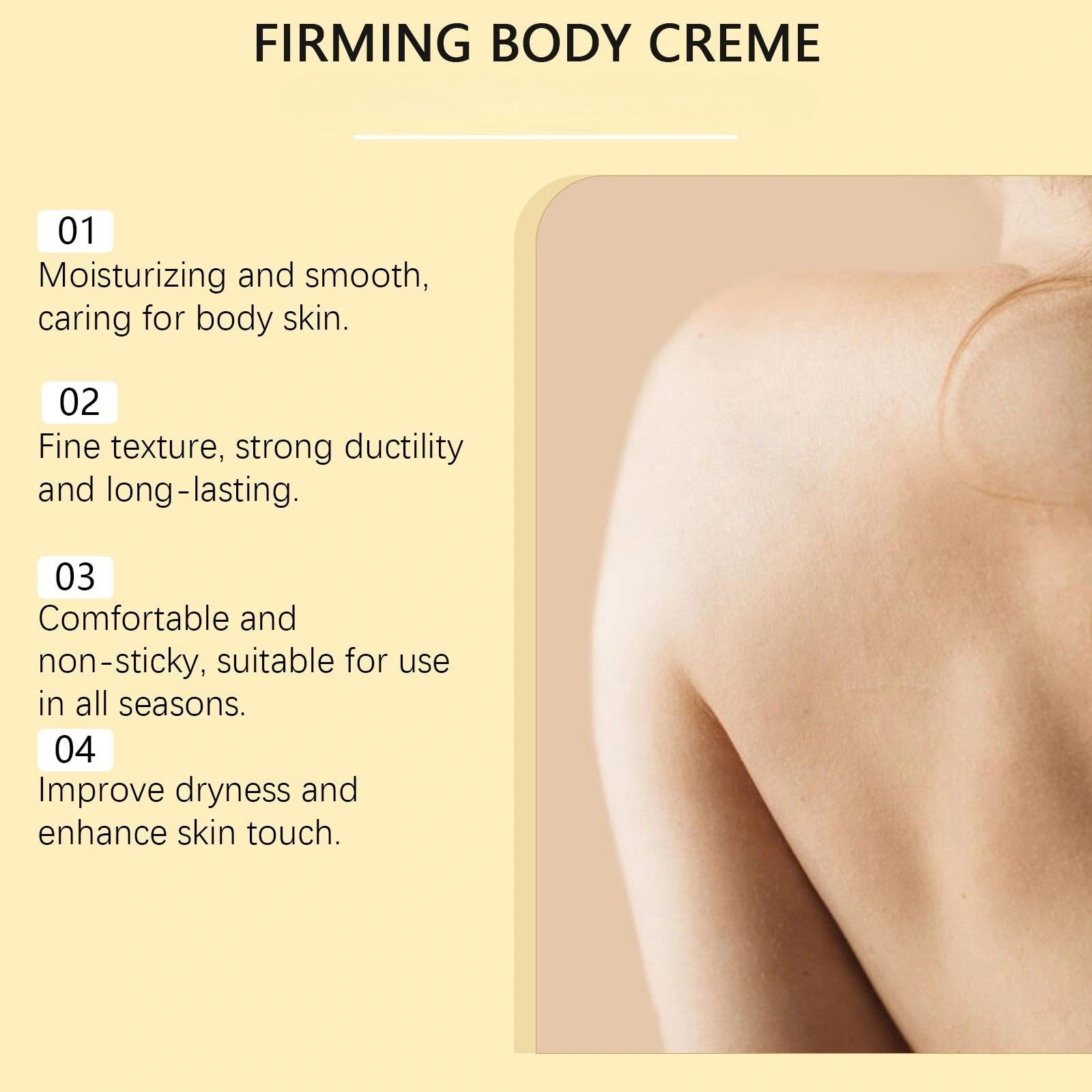 Vanilla Body Firming Cream for Loose Skin Firming Body Cream, Moisturizing and Hydrating Skin Tightening-Cream, 237ml - Image 4