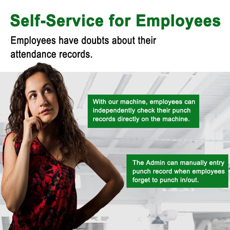 KINGHOS Fingerprint Time Clock Deduct Lunch Time