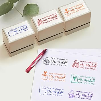 Custom Stamps Personalized Teacher Stamp Self Inking Multicolor Teacher Stamps with Name for Homework Grading Classroom, Ideal Gift for Teachers Day, Back to School, Birthday, Christmas
