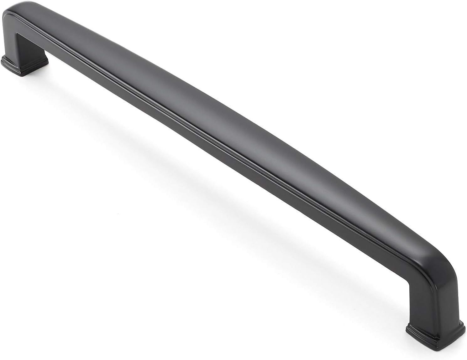 CAULDHAM 10 Pack Solid Kitchen Cabinet Handles (5" Hole Centers) - Drawer/Door Hardware - Style T765 - Matte Black
