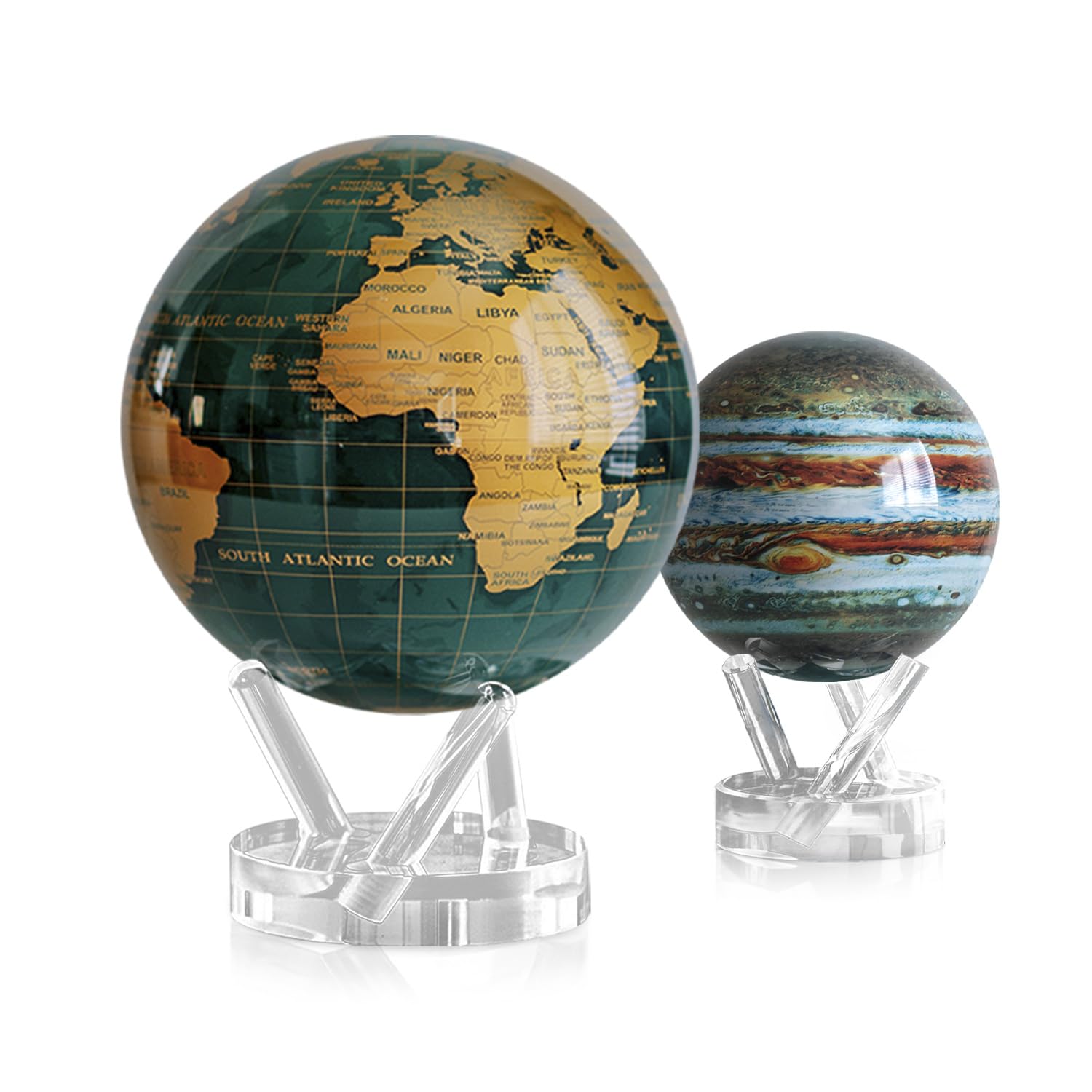 MOVA Globus Geschenkset – Solar Rotating Globe, Magischer Erd Globus ohne Batterie, Elegante Weltkugel Deko, Luxus Design Objekt für Büro & Zuhause