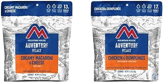 Mountain House Creamy Macaroni & Cheese (2 Servings) and Chicken & Dumplings (2 Servings) | Freeze Dried Backpacking & Camping Food Bundle